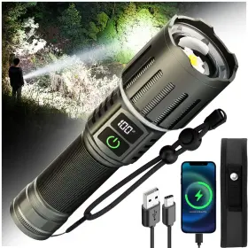 Victoper 758918647335 Rechargeable Flashlight Titanium 5 Modes Zoomable Flash Light Bright Real 1