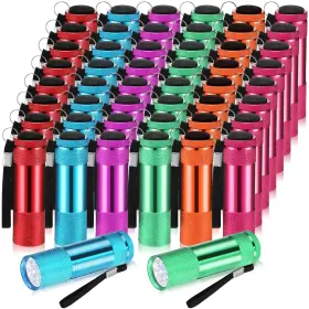 Vihose Anb-vihose-1843 48 Pcs Mini Flashlights Bulk Bright Aluminum Handheld Flash Light With Lanya