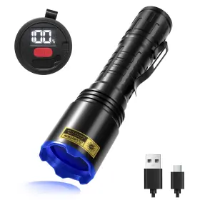 Vmtenmv V9-365nm 365nm Uv Flashlight With Lcd Display Powerful Black Light Ideal Fo