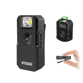 Vtiger 974028421083 Rechargeable Led Pocket Flashlight Clip Light 1300 Lumens Ipx6 Magnetic