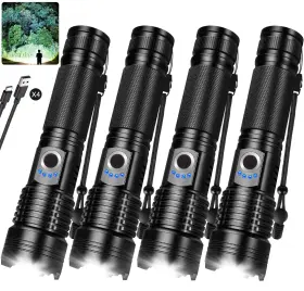 M085-4p Vvbe Rechargeable Flashlights High Lumens 4 Pack 99 000lm Super Bright Led Flashl