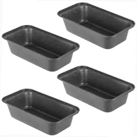 Walooza 721545351098 8x4 Loaf Pan - Carbon Steel Bread Baking 4-pack Black