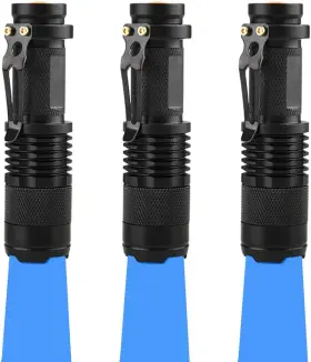 Wayllshine 445028649696 Pack Of 3 Single Mode Blue Light Flashlight Led Torch For Night