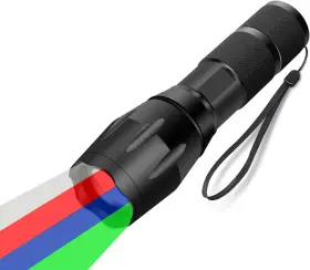 Wayllshine 607841994316 4 In 1 Multicolor Flashlight Single Mode White Red Green Blue Light Led Fla