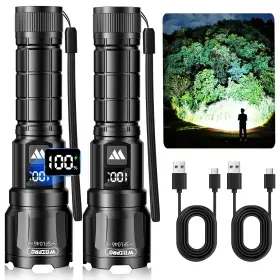 Wdtpro Sfl046-b Led Rechargeable Flashlights High Lumens 2pack 6000lm Super Bright Fla
