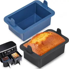 Webake Loaf25010 Silicone Air Fryer Bread Loaf Pan For Baking Nonstick Mini Gray