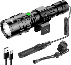 Wishdeal Fg1285d Nakcnm Tactical Flashlight With Picatinny Rails Mount 3000 Lumen Weapon Light R
