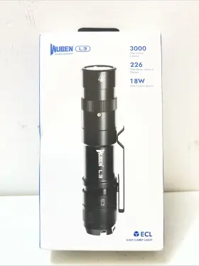 Wuben 192271002408 L3 Easy Carry Flashlight 3000 Lumens Tactical Rechargeable New Sealed