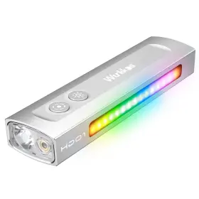 Wurkkos Hd01-silver Hd01 Flat Edc Flashlight With Rgb Light And Green 1200 Lumens Recharge