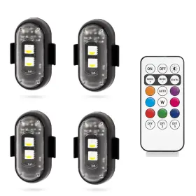 Xingwu X18130010214 4pcs Wireless Led Strobe Lights With Remote Control Magnetic 8 Colors Usb Rec