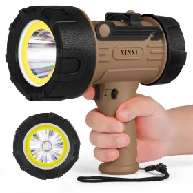 Xinxi Cob-011b 2m Lumens Rechargeable Spotlight With Cob Ip67 Waterproof Long Runtime Brown