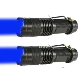 Xysrz Xysrz-pn-xz2023-58 2pcs Blue Led Flashlight With Clip And Adjustable Focus For Hunting Fishing