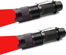 Xysrz Xysrz-pn-xz2351 2 Pack Red Light Flashlight Single Mode Torch With Clip Zoomable F
