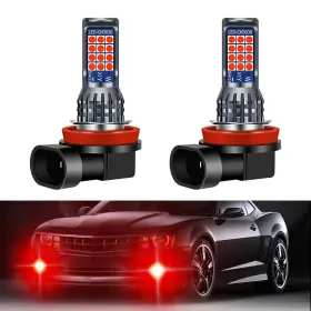 Yifengshun 783919228498 2pcs H8/h11 Red Fog Light Bulbs 24 High Bright 3030 Chips H11 Replacmen