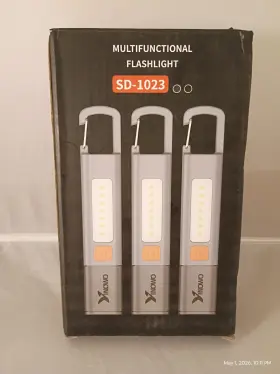 Yinowo Sd-1023 Rechargeable Focusable Led Flashlight With Worklight And Carabiner Clip - 3 Pk