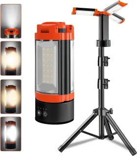 Ykxjm 607603458193 Rechargeable Camping Light With Adjustable Stand 9000mah Cordless Work Wi