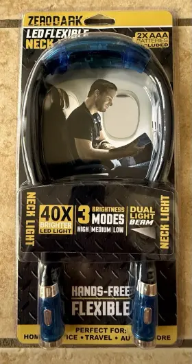 Zero Dark 849813037731 New Sealed Led Flexible Neck Night 2 Aaa Batteries Included Free Ship