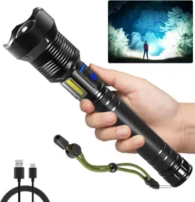 Zioeyiue 744110453225 Flashlights High Lumen Rechargeable Heavy Duty Adjust