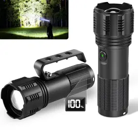 Zioeyiue L99000 Rechargeable Flashlights High Lumens With Handle Super Bright Flashlight Rec