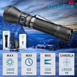 Trustfire 1800 Lumen 550M Range Led Tactical Flashlight Type-c Rechargeable IP68. Fixed Price $41.85.