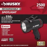 Husky Dual Power Led Floating Spotlight 2500 Lumens With Rechargeable Battery. Fixed Price $29.99.