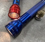 Lot Of 2 Vintage Maglight Mag-lite Flashlights 4-CELL 1-BLUE/RED 3-CELL. Fixed Price $35.00.