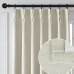 100% Blackout Pinch Pleated Linen Texture Curtain For Living Room,back Tab Lu.... Fixed Price $110.22.
