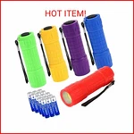 Kunhe 5 Pack Plastic Small Mini Led Cob Flashlights For Kids 100 Lume. Fixed Price $19.42.