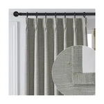 Full Blackout Pinch Pleated Linen Texture Curtain For Living Room,back Tab Lu.... Fixed Price $117.01.