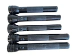 Mag-lite Vintage Flashlight Black Aluminum Lot Of 5 Cell Incandescent 80/90'S. Fixed Price $100.00.
