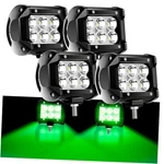 Tujoe 4 Pcs Green Driving Hunting Lights Led Spot Fog 18W. Fixed Price $36.85.