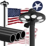 11 Gauge Heavy Duty Flag Pole Kit With 136 Led Ultra Bright Solar Light, 2.3 .... Fixed Price $209.28.
