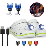 2 Pcs Rechargable Blue Headlights For Crock, Outdoor Waterproof Led Flashligh.... Fixed Price $15.76.
