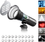 Colors Photography Flashlight With 20 Magnetic Pattern Gobos, 8400MAH Portable. Fixed Price $85.99.