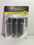 Defiant 300 Lumen Aluminum Led Flashlight 3-PACK W/ Batteries. Fixed Price $25.00.