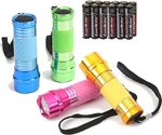 Everbrite Mini Led Aluminum Flashlights, Glow The Dark - 4 Pack, Multicolor. Fixed Price $12.00.
