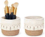Mkono Macrame Makeup Holder Organizer Comb Brushes Mini Storage Basket Set. Fixed Price $14.98.