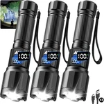 3 Pack Rechargeable Flashlights High Lumens, Super Bright Led Tactical. Fixed Price $65.73.