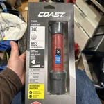 Coast Polysteel PS600R 740 Lum Rechargeable Waterproof Led Flashlight, Red. Fixed Price $38.00.