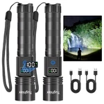 Tughlax Led Rechargeable Flashlights 9900 High Lumens 2PACK, Super Black. Fixed Price $39.02.