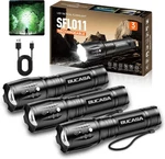 3 Pack Rechargeable Flashlights High Lumens, Brighter Small Powerful. Fixed Price $27.99.