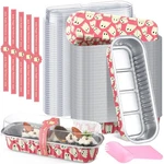 Tioncy 100 Pcs Mini Loaf With Lids Spoons Sealing Stickers, Cake Pans,. Fixed Price $62.51.