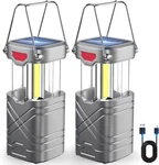 Tansoren 2 Pack Portable Led Camping Lantern Solar Usb Rechargeable 3 Aa Powe. Fixed Price $54.99.