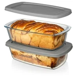 Razab Large 7.6 CUPS/1800 ML/1.9 Qt Glass Loaf Pan With Lids (set Of 2) - Mea.... Fixed Price $19.99.