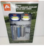 Ozark Trail 6-PIECE Led Flashlight Penlight Headlamp Set Batteries Camping. Fixed Price $12.75.