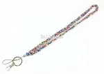 New Braided Seed Beaded Crystal Necklace Lanyard With Ring Keychain. Fixed Price $9.99.