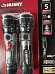 Husky Rechargeable 2-PACK Focusing Flashlight 1014 006 111. Fixed Price $26.39.