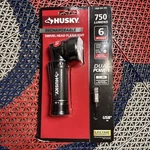 Husky 750 Lumens Rechargeable Dual Power Swivel-head Flashlight. Fixed Price $17.99.