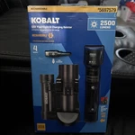 Kobalt Led Flashlight & Charging Holster 5697579 Rechargeable 2500 Lumens. Fixed Price $38.72.